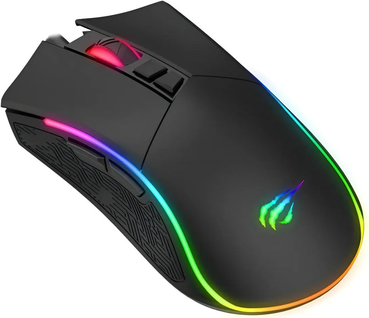 havit Gaming Maus mit Kabel - Computer Maus [mit USB Kabel und LED-Switch-Button] - Gaming Mouse [mi