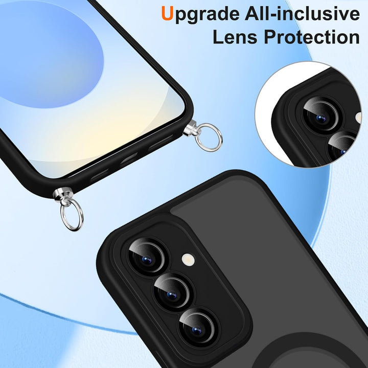 Pnakqil Magnetische Handyband mit Band für Samsung Galaxy S25 5G Hülle -Necklace HandyHülle Durchsch