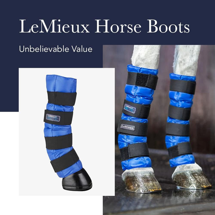 LeMieux Arctic Ice Pferdestiefel in Schwarz, mit Kühlwirkung und flexiblen Gummibändern für Vorder-