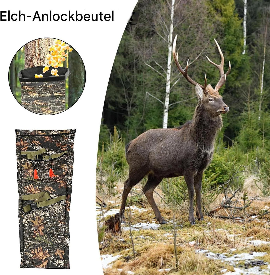 Hirschfutterautomat - wasserdichte Jagdausrüstung Mit Verstellbarem Tragegurt - Köderbeutel Für Hirs