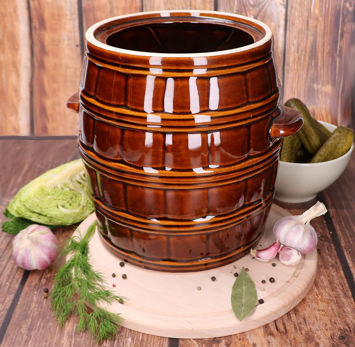 KOTARBAU® Keramiktopf 8 L Steinguttopf Sauerkrauttopf zum Einlegen von Speisen, 8 L