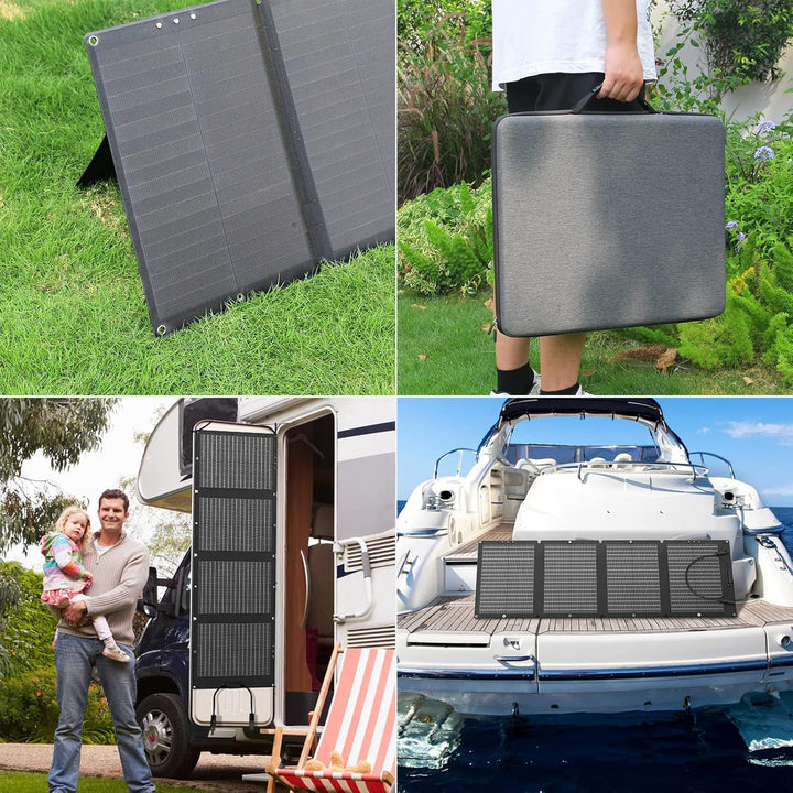 SinKeu 120W faltbares Solarpanel, Tragbare Solarladegerät mit Tragetasche, Wasserdicht mit 19,8V 6A