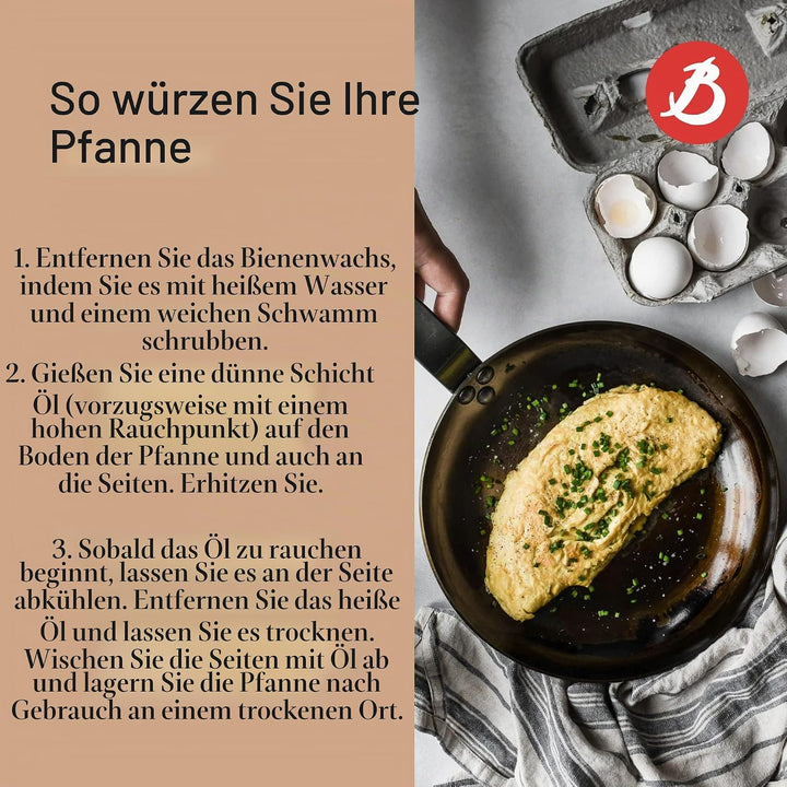 De Buyer Coupe Lyonnaise Bratpfanne Blau Metall, schwarz, Diamètre 30, Diamètre 30