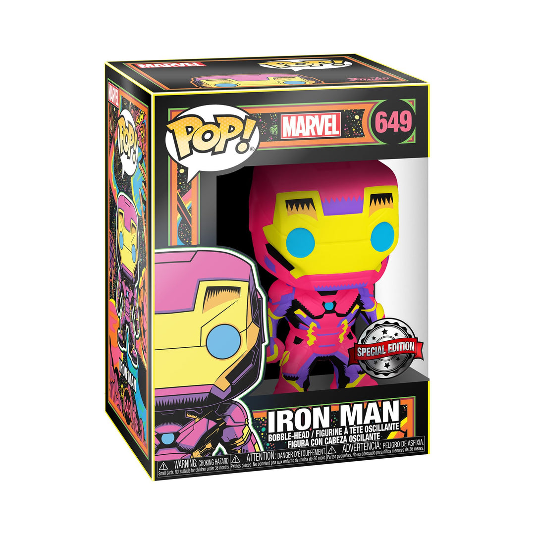 Funko Pop! Marvel: Black Light - Iron Man - Marvel Comics - Vinyl-Sammelfigur - Geschenkidee - Offiz