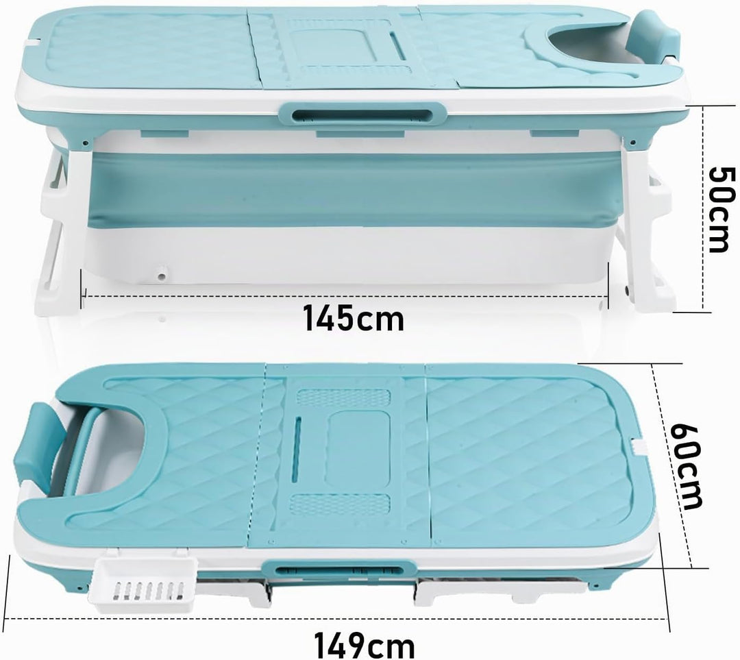 Faltbare Badewanne für Erwachsene, Klappbare Mobile Badewanne 149×60×50 cm, Tragbar &amp; Platzsparend,