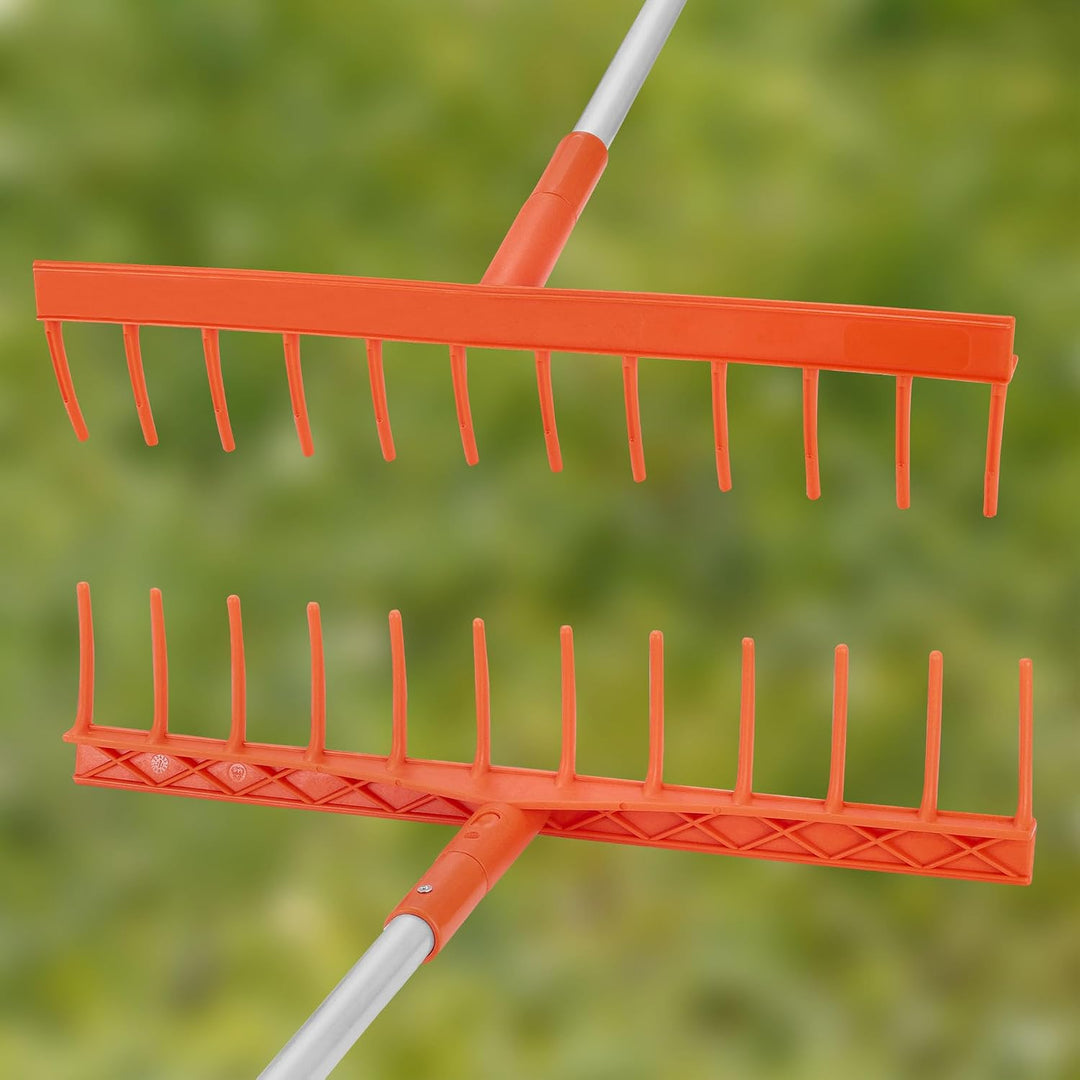 KOTARBAU® Heurechen - 51 cm - mit Aluminiumstiel 1,54 m - Laubrechen Kunststoff - 12 Zinken - Rechen