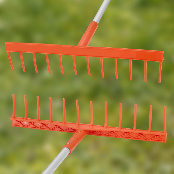 KOTARBAU® Heurechen - 51 cm - mit Aluminiumstiel 1,54 m - Laubrechen Kunststoff - 12 Zinken - Rechen