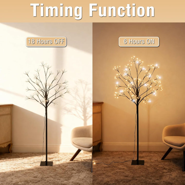 1.5M im Freien künstlichen Baum enthält 14 LED Weisse Blinkende Glühbirne - 216 LED Pre lit Weihnach