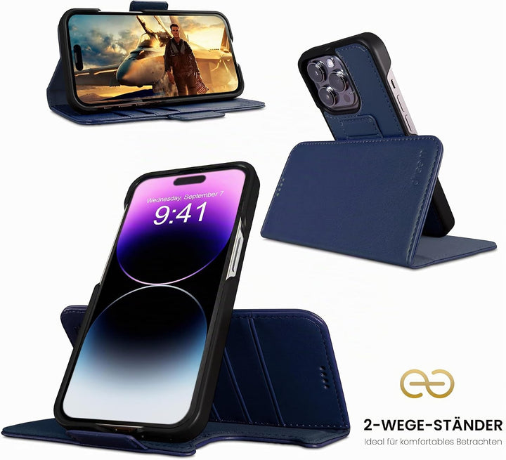 Dreem Fibonacci iPhone 14 Pro Max Brieftaschen-Etui / 2-in-1 stossfestes Etui und abnehmbares Folio