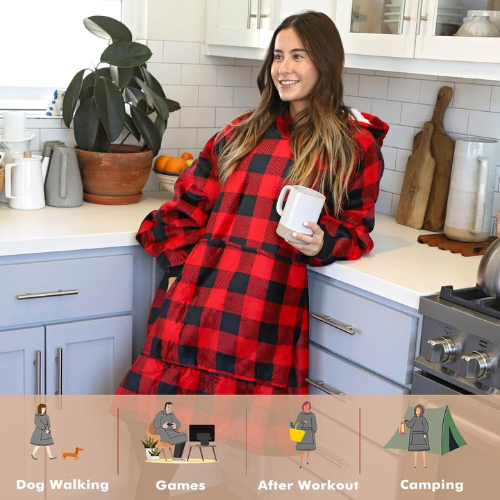 Catalonia Classy Oversized Sherpa Hoodie Decke, grosses Kapuzen-Sweatshirt für Frauen, weiche gemütl