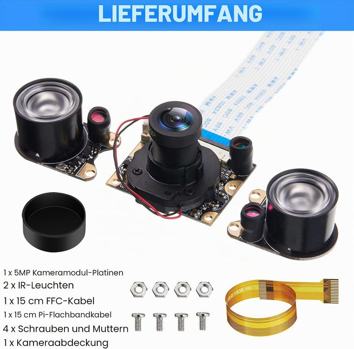 Weewooday Kompatibel mit Raspberry Pi Kamera Tag und Nachtsicht, IR-Cut Video Kamera 1080p HD Webcam