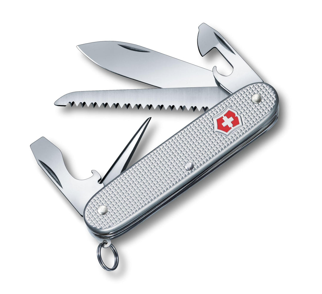 Victorinox Taschenmesser Farmer Alox (9 Funktionen, Hochwertige Alox Schalen, Holzsäge) one size Sil
