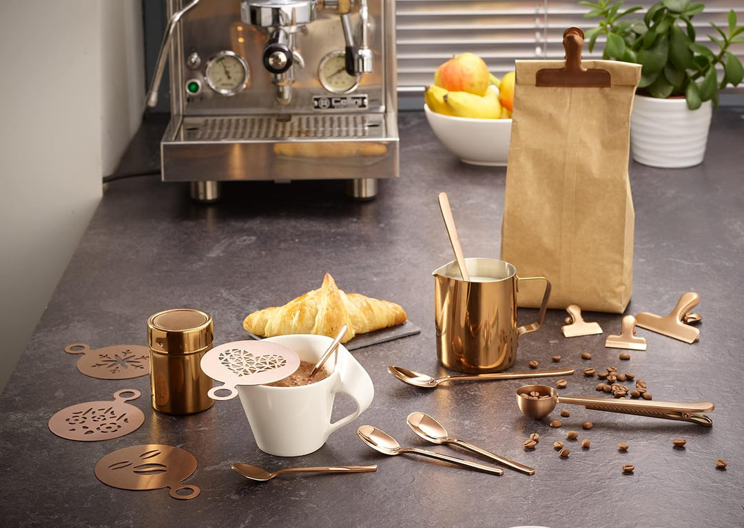 Echtwerk Kaffeezubehör-Set, 23-tlg, Milchschaumkännchen 600 ml, Kakaostreuer, 4x Espresso-, 4x Cappu