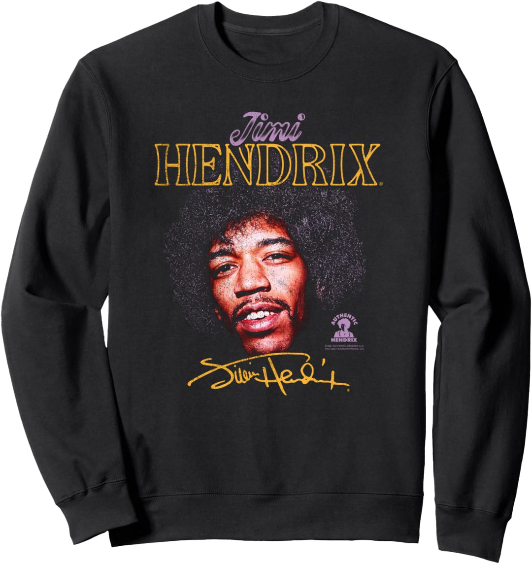 Jimi Hendrix Porträt mit Unterschrift Sweatshirt