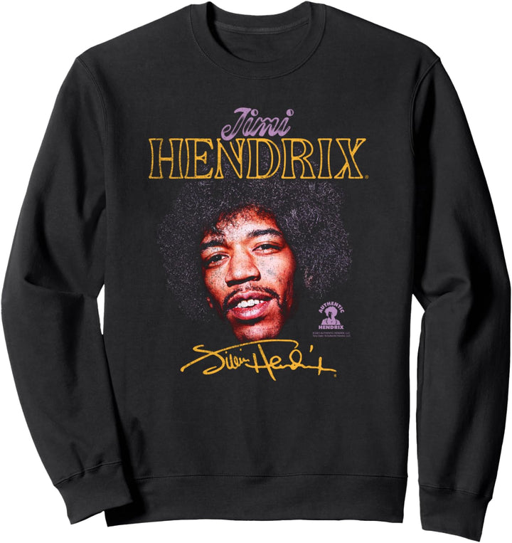 Jimi Hendrix Porträt mit Unterschrift Sweatshirt