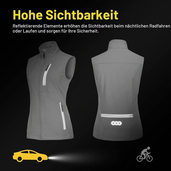 33,000ft Damen Leichte Laufweste Outdoor Softshell Weste Frau Ärmellose Jacke Winddichte Wasserdicht