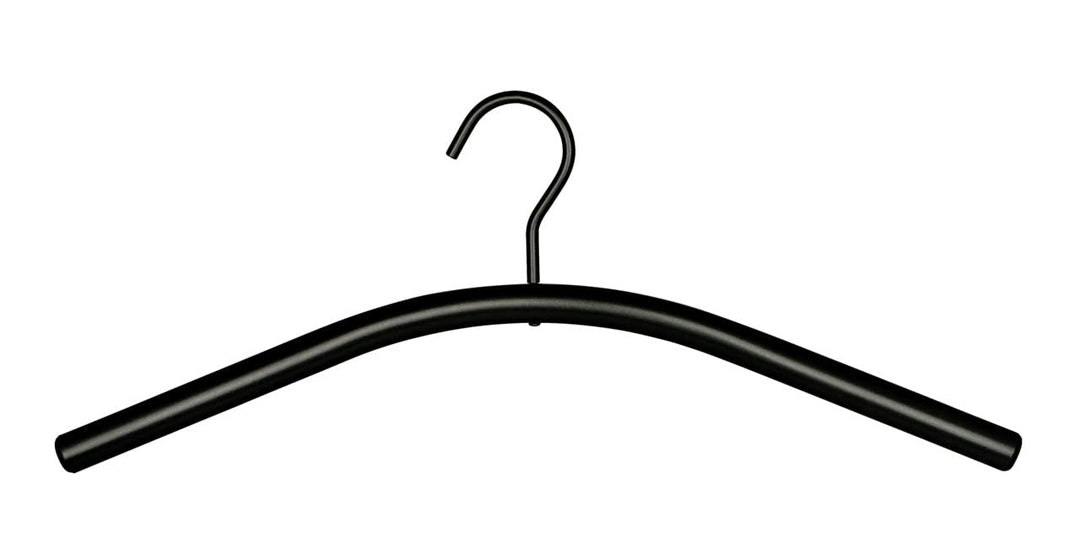 WENKO Schwarz, Kleiderbügel Noa, Garderobenbügel, pulverbeschichtetes Metall, 44,5 x 17,5 x 2 cm, 64