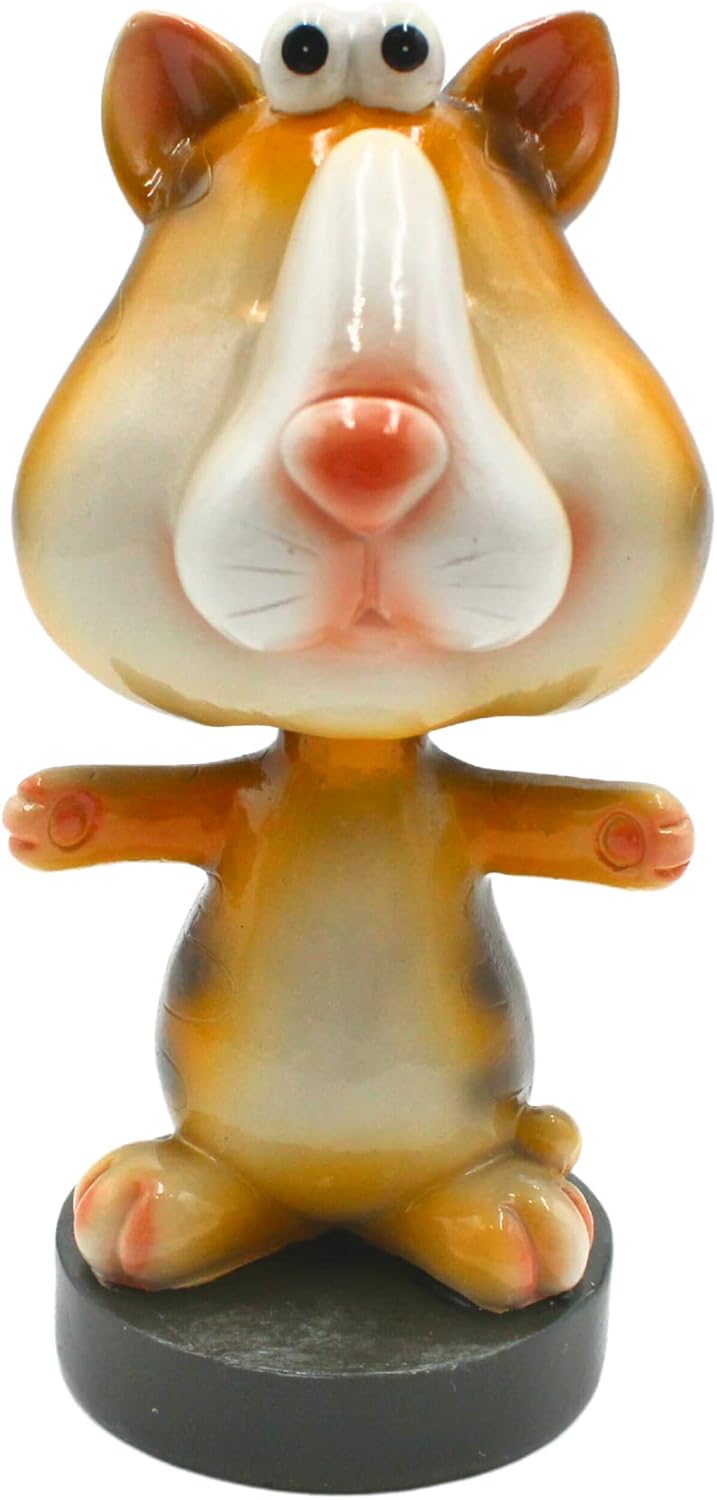 Dekohelden24 Brillenhalter als Katze auf Sockel, Brillenständer, Brillenablage aus Polyresin, Grösse