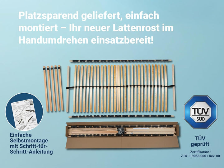 Matratzenset OrthoMatra KSP-500 und Lattenrost Max1 NV zur Selbstmontage Grösse 80 x 200 cm, Farbe H