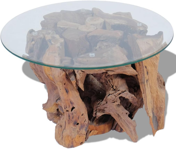 Festnight Couchtisch Kaffeetisch Coffeetisch mit Tischfuss aus Massives Teak-Treibholz Ideal als Bei