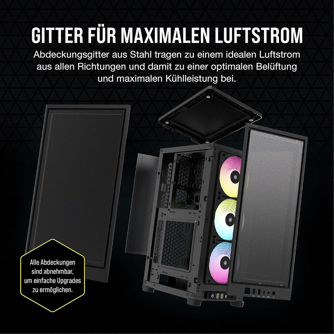 Corsair iCUE 2000D RGB Airflow PC-Gehäuse Mini ITX – Form Mini-ITX – Platten aus Stahl – 3 x Slim AF