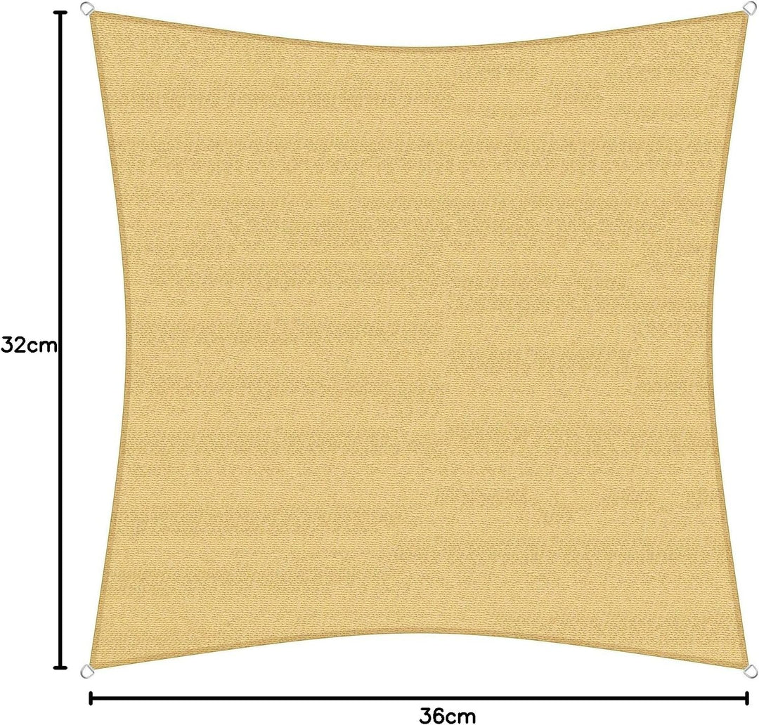 sunprotect 83200 Professional Sonnensegel, 3 x 3 m, Quadrat, Wind- & wasserdurchlässig, beige 3 x 3