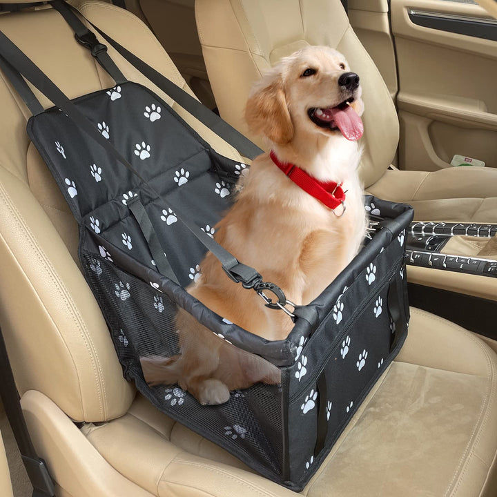 Newaner Hunde Autositz 40×34×25cm, Hundesitz Auto mit Sicherheitsgurt Atmungsaktiver Faltbarer für K