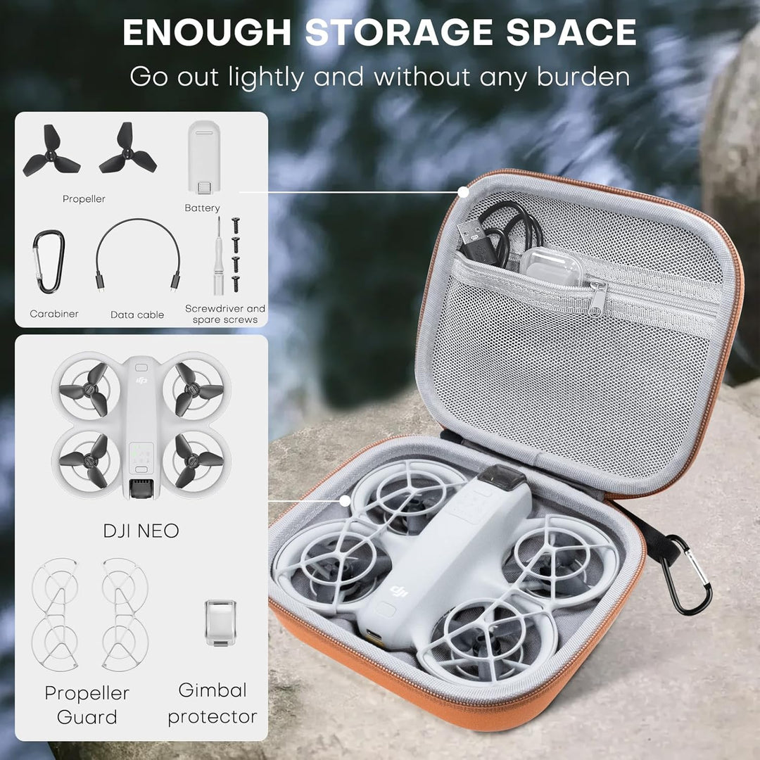 REYGEAK Wasserdichtes Koffer für DJI Neo Drohne Tasche Absturzsicherung kompakte Tragetasche Schutz