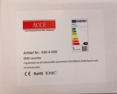 ACCE Super dünn und Aluminiumkörper LED Unterbauleuchte Küchen Möbel Leuchte Neutralweiss inkl Konve