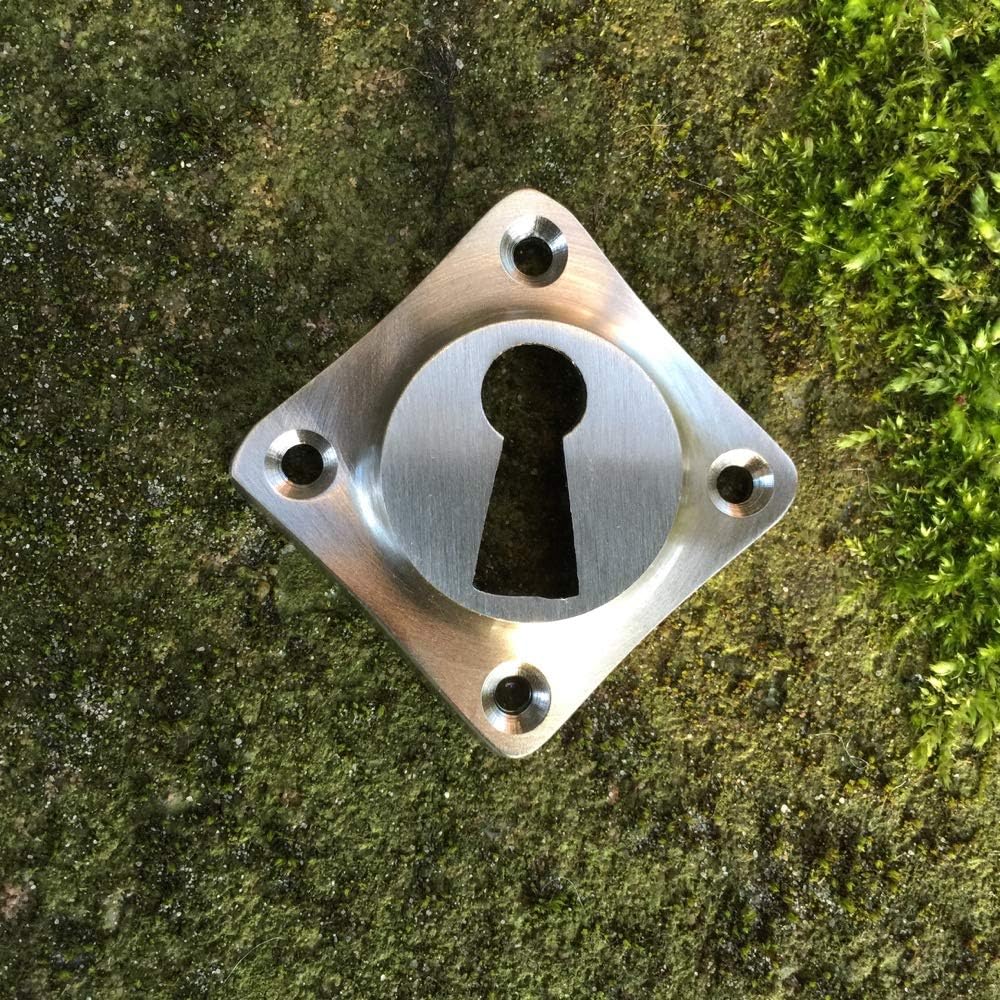 Antikas - Türklinken Nickel matt gebürstet mit Rauten-Rosetten und weisser Porzellangriff