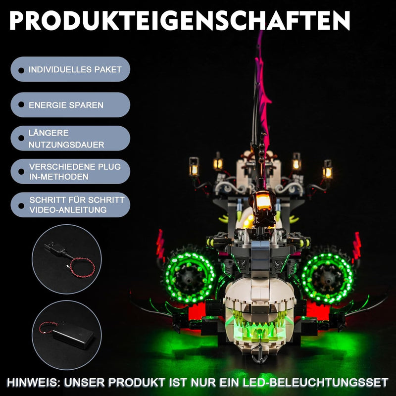 Led Licht Set für Lego 71469 DREAMZzz Albtraum-Haischiff (Kein Lego), Dekorationsbeleuchtungsset für