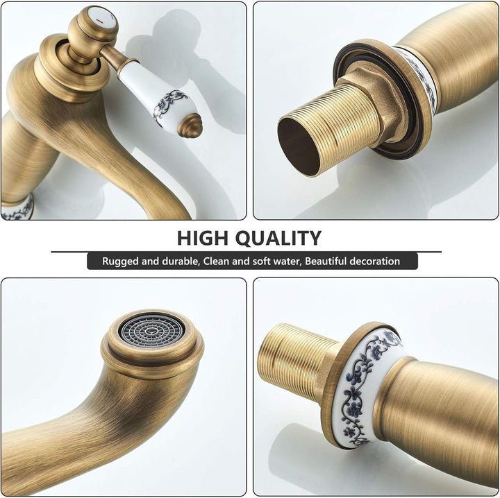 Namuoto Wasserhahn Retro Bronze, Waschtischarmatur für Bad Waschbecken Armatur Einhebelmischer Wasch