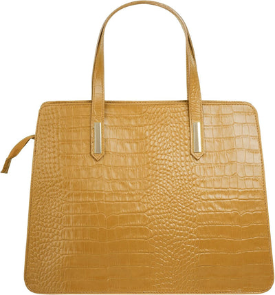 Cluty Handtasche Echt Leder Damen - 021321 Gelb, Gelb