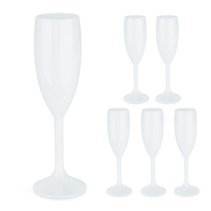 Relaxdays Sektgläser Kunststoff, 6er Set, bruchfest & BPA-frei, Mehrweg Champagner Gläser, 160 ml, S