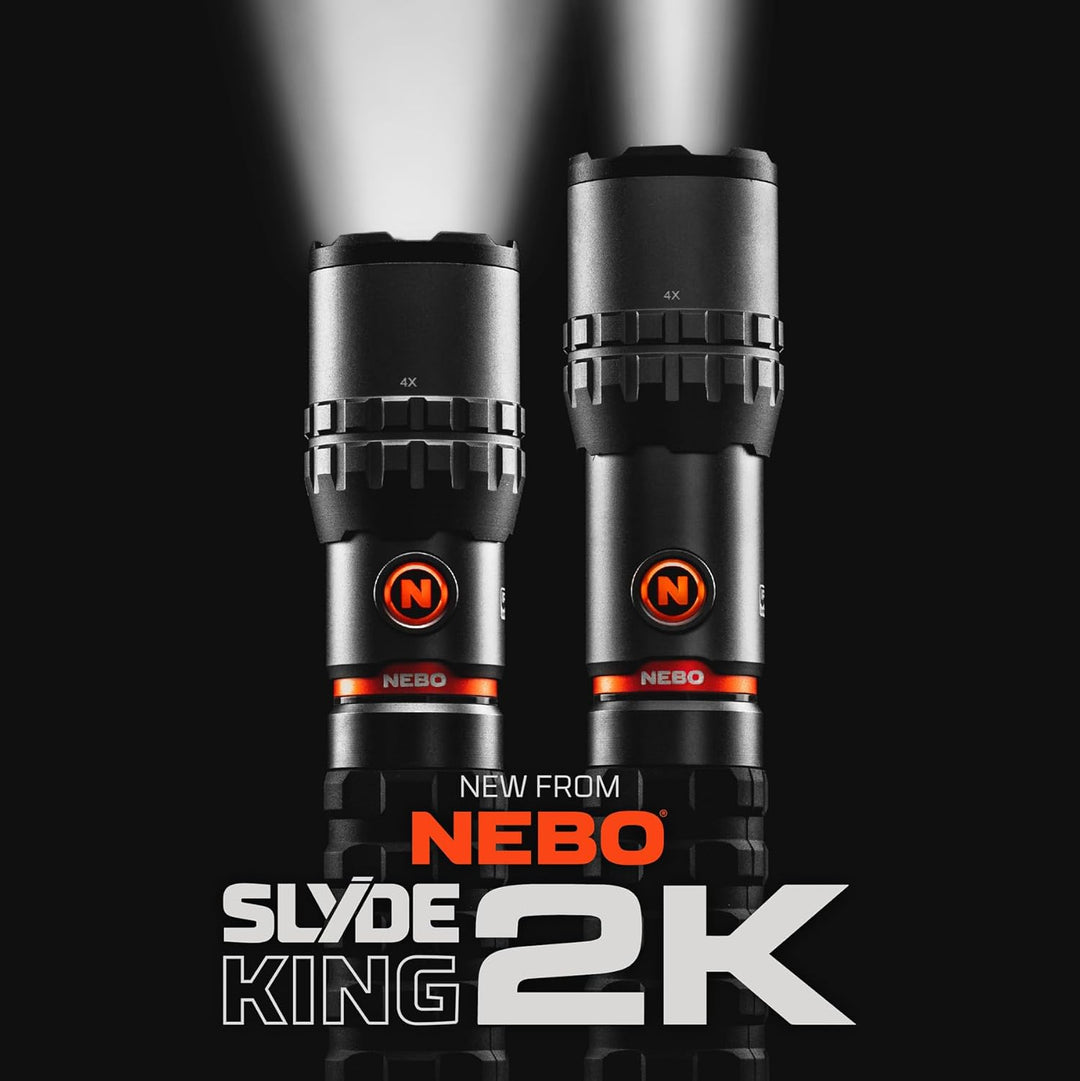 NEBO Slyde King 2K | 2000 Lumen wiederaufladbare Taschenlampe & 500 Lumen Arbeitslicht | 5 Leuchtmod