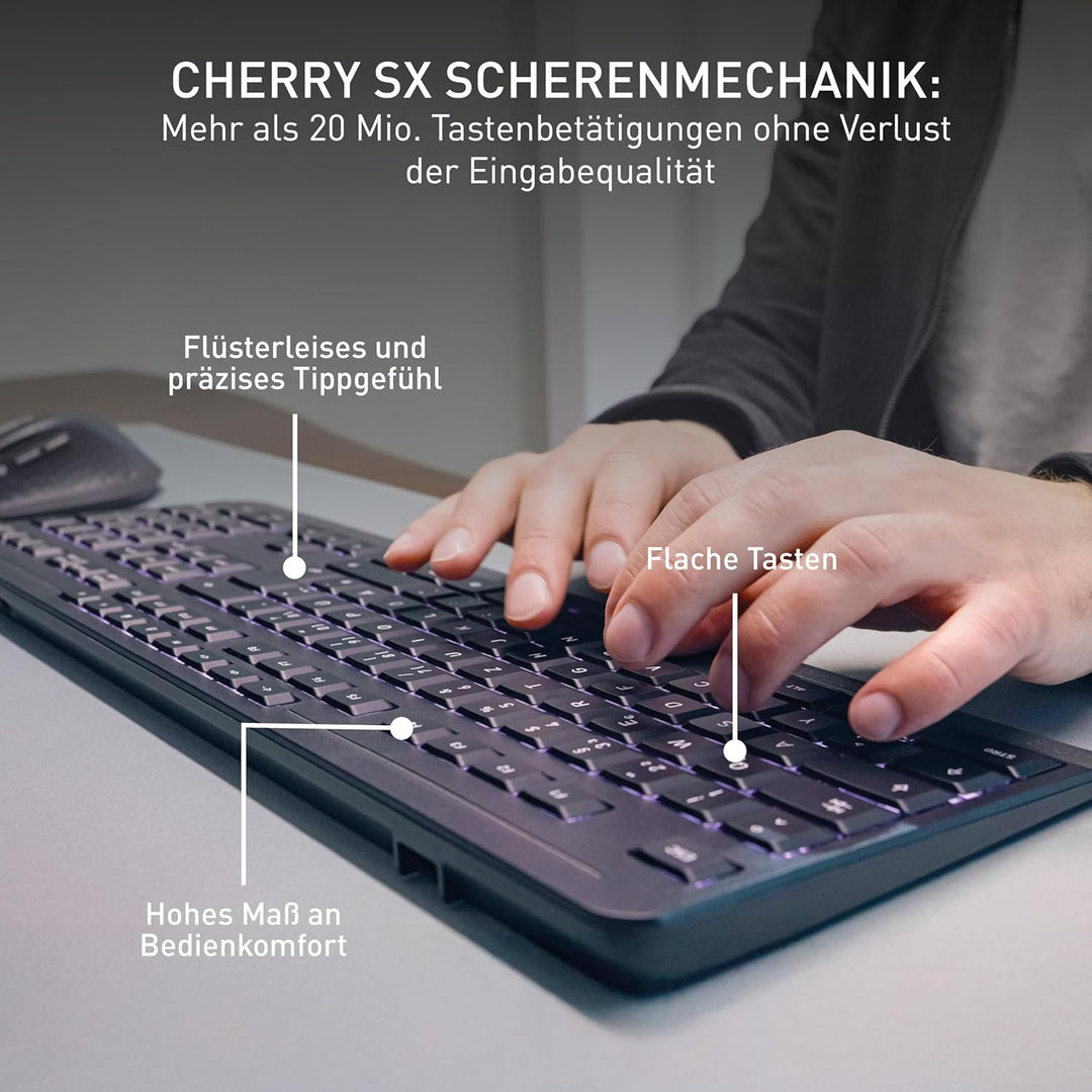 Cherry Stream Desktop Ultimate, Kabelloses Multi-Device Tastatur-Maus-Set, Deutsches Layout (QWERTZ)