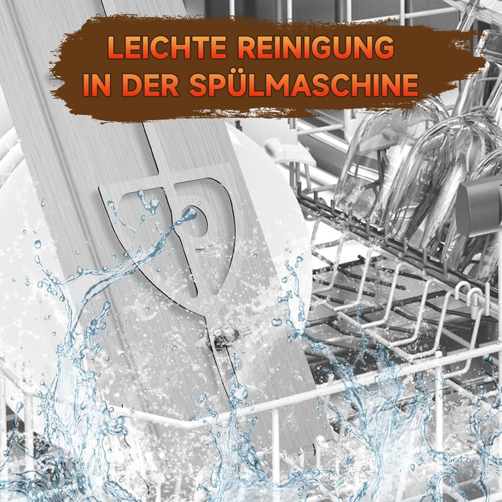 Flammlachsbrett Edelstahl, Flammlachsbrett für Feuerschale und Kugelgrill, 52 x 11.5 cm, 180° drehba