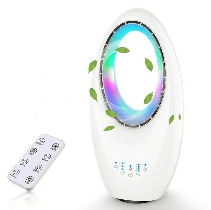 Rotorloser Ventilator, Leiser Turmventilator mit Fernbedienung, LED Beleuchtung, 60° Oszillation,3 M