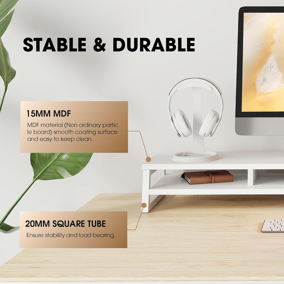 Fenge Dual Monitorständer Riser 108cm Grosse Computer Bildschirmständer für PC/Laptop/Fax/Drucker/TV