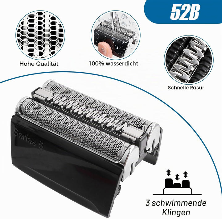 2 Stück Series 5 Scherkopf für Br*un, Elektrischer 52B Series 5 Rasierkopf S5 Scherkopf Ersatzrasier