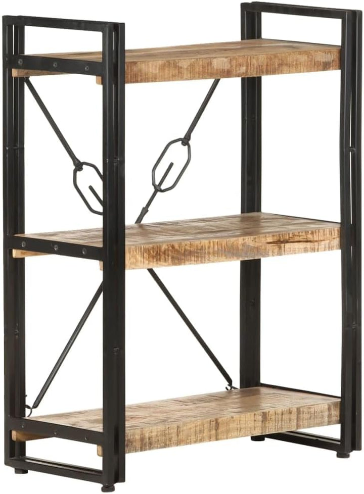 vidaXL Mangoholz Massiv Bücherregal 3 Fächer Industriestil Standregal Büroregal Wandregal Lagerregal