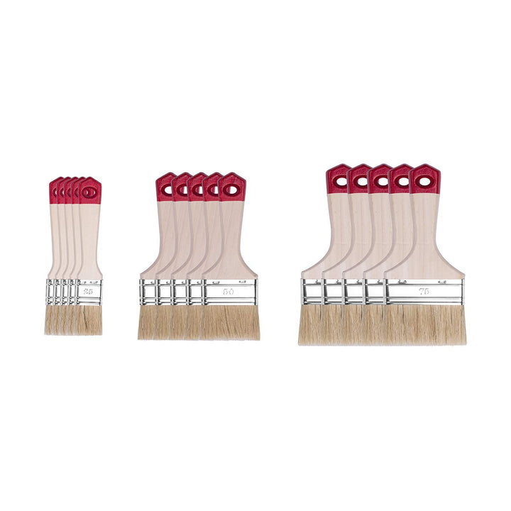 HARDY WORKING TOOLS Flachpinsel-Set 15-teilig, 5 Stück – 25, 50, 75 mm Breite, Malerpinsel Set mit H