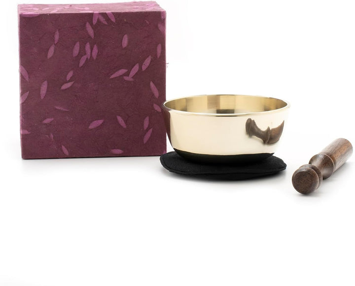 Gegossene Klangschale ca. 150g mit Geschenkbox, magenta