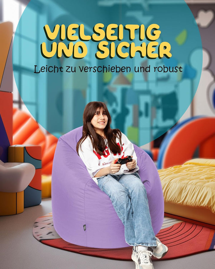 PATCH HOME Patchhome Sitzsack Tropfenform mit Reissverschluss Nachfüllbar - für In &amp; Outdoor - mit S