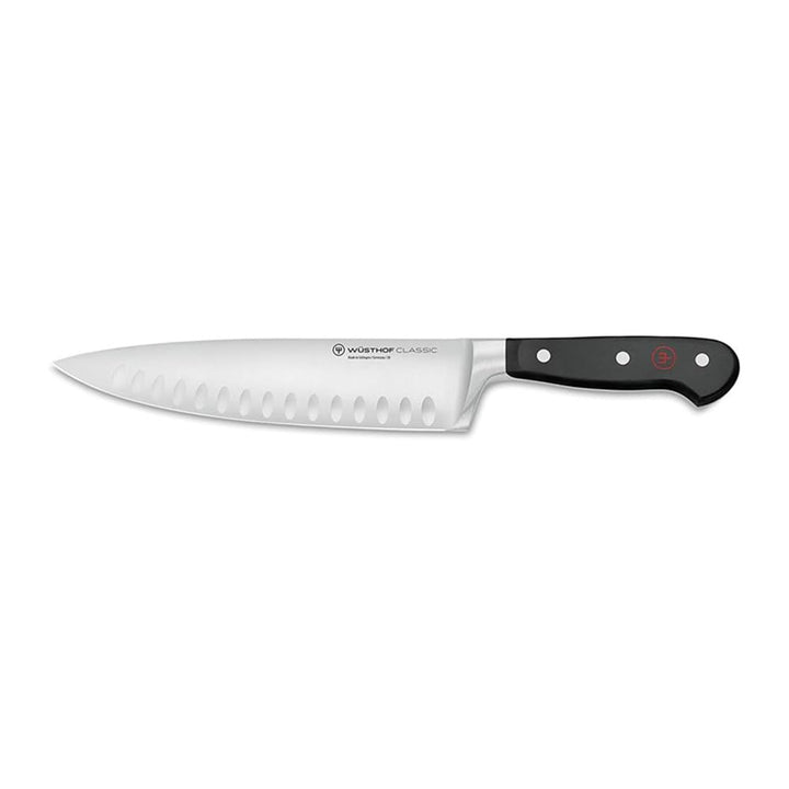 WÜSTHOF Classic Kochmesser 20 cm mit Kullenschliff, Schwarz,silber 20 cm Kochmesser mit Kullen, 20 c