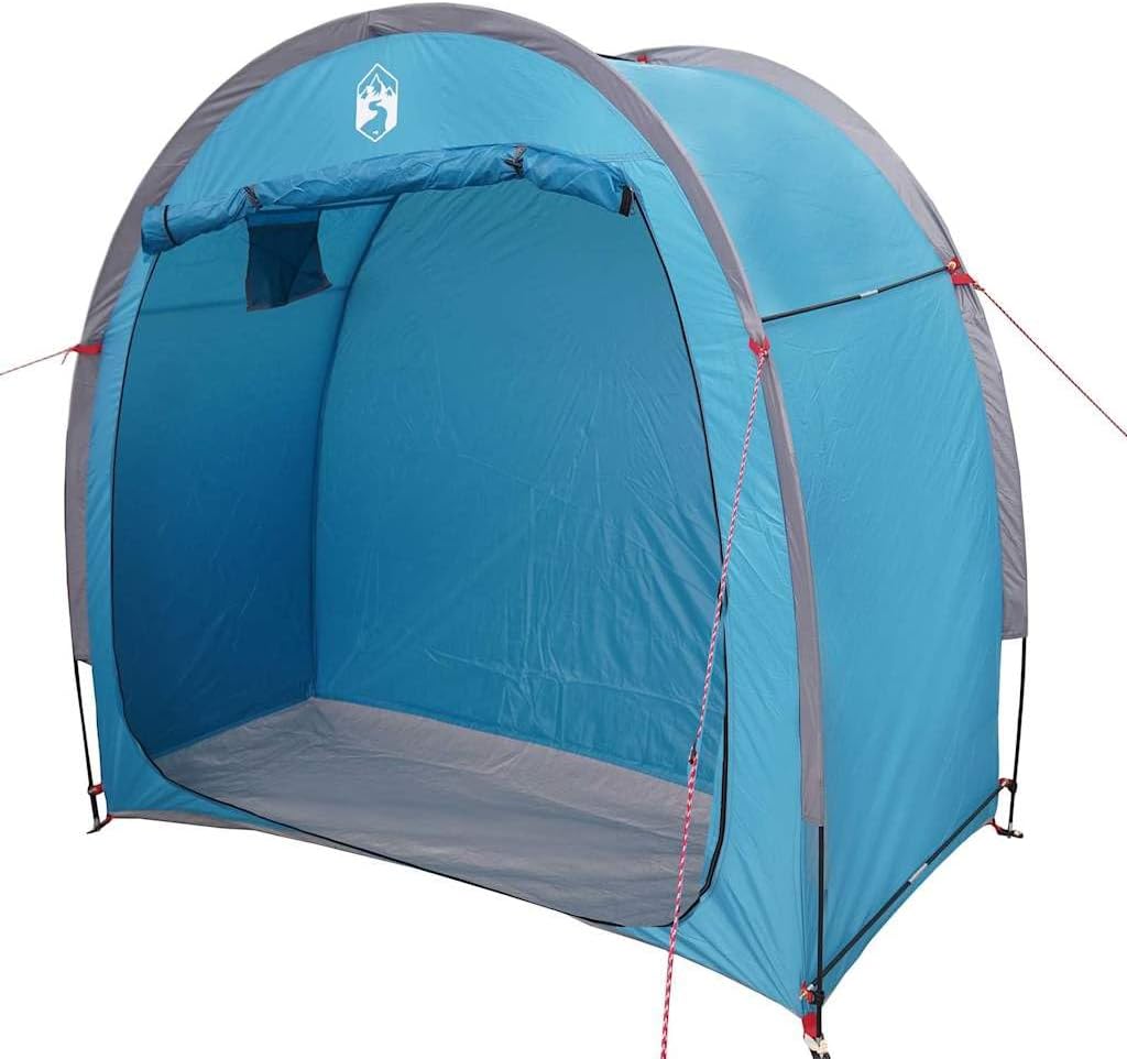 vidaXL Fahrradgarage mit Dach mit Speicher Blau 210 x 90 x 174 cm, Faltbares Zelt für Fahrräder, was