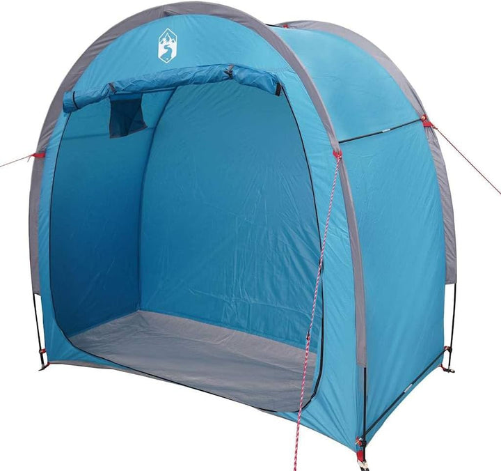 vidaXL Fahrradgarage mit Dach mit Speicher Blau 210 x 90 x 174 cm, Faltbares Zelt für Fahrräder, was