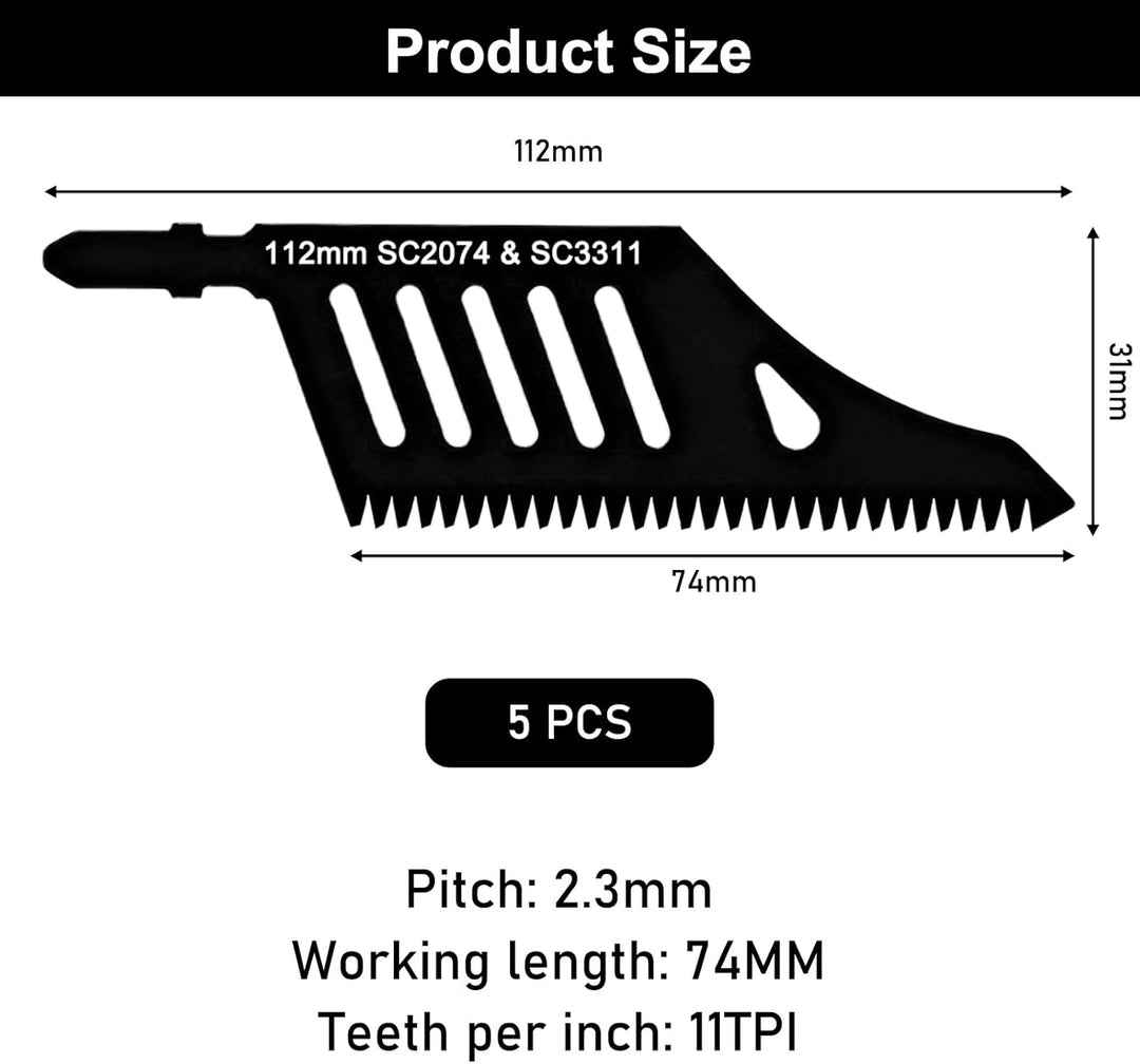 5 Stück Professional Stichsägeblatt Set, Stichsägeblätter Sägeblatt Holz, Säbelsägeblätter, T-Schaft