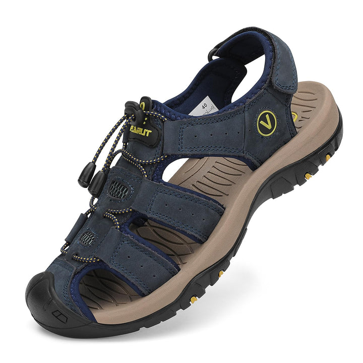 FLARUT Sandalen Herren Outdoorsandalen Sommer Wanderschuhe Trekkingsandalen Leder Strand Wandersanda