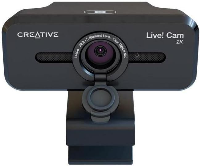 Creative Live! Cam Sync V3 2K QHD USB Webcam mit 4X Digitalzoom (4 Zoommodi von Weitwinkel bis schma
